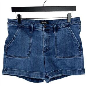 Buffalo David Bitton Shorts Womens Sz 32 Large 14 Blue Jean Denim Summer Casual